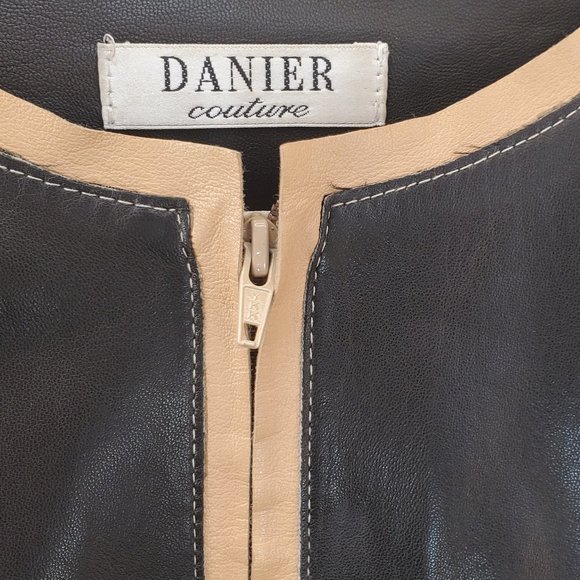 DANIER COUTURE BROWN SOFT LEATHER JACKET, SIZE SMALL - Picture 5 of 11